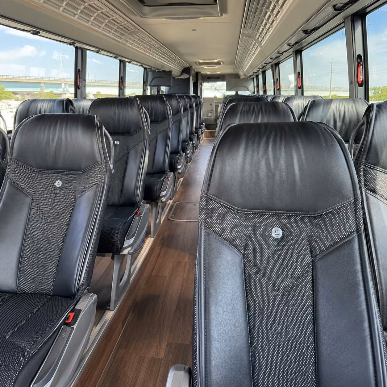 56 passenger charter bus inside